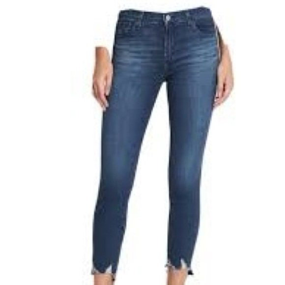 J Brand 835 Midrise Crop Skinny Shark Bite Hem Jeans in Galaxy Wash Size 28 - Picture 1 of 12